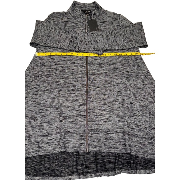 SUN KIM Minna Sweater Dress Oversized Full Zip Heathered Black Grey Size Small - Picture 6 of 8